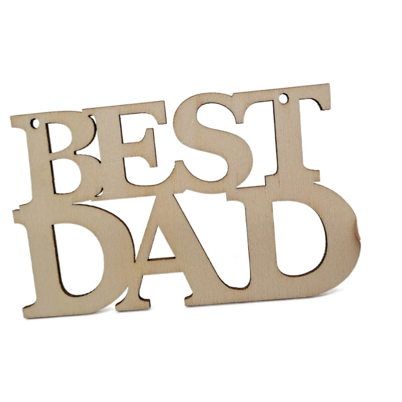 Wholesale Father's Day and Mother's Day Wooden Hollow Decorations